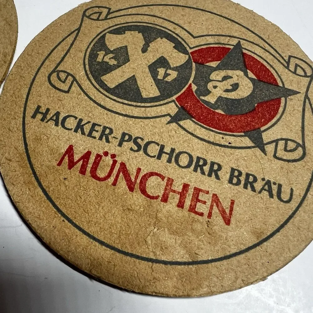 Lot of 3 Vintage Hacker-Pschorr Bräu München Beer Coasters Germany As Is